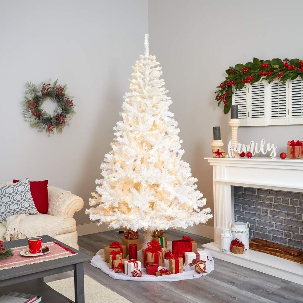 Nearly Natural 8ft. White Artificial Christmas Tree with 1500 Bendable Branches
